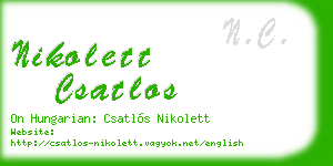 nikolett csatlos business card